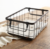 Japanese-style home wrought iron storage box Grocery storage basket wrought iron debris storage storage basket