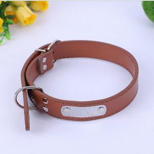 Pet supplies outdoor stainless steel dog PU collar New dog collar