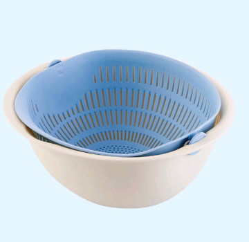 Portable detachable double-layer hollow fruit and vegetable cleaning drain basket Washed rice noodles