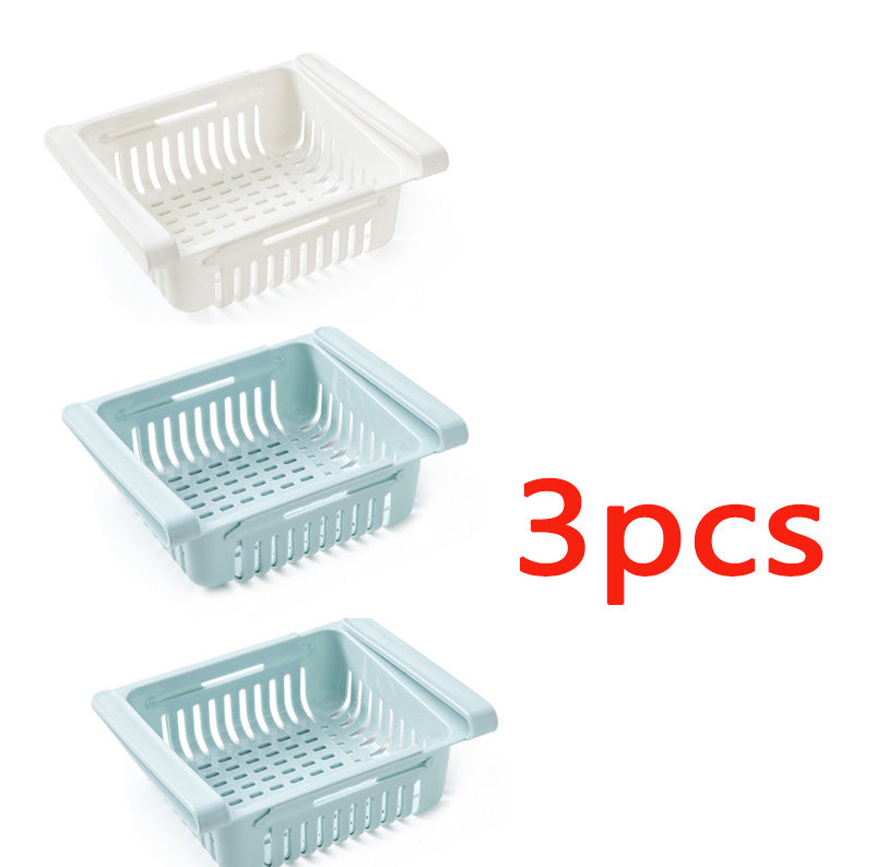 Refrigerator Storage Basket Stretchable Multifunction Kitchen Refrigerator Storage Box