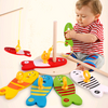 Children's educational creative fishing toys wooden baby early childhood teaching water ring wooden toys