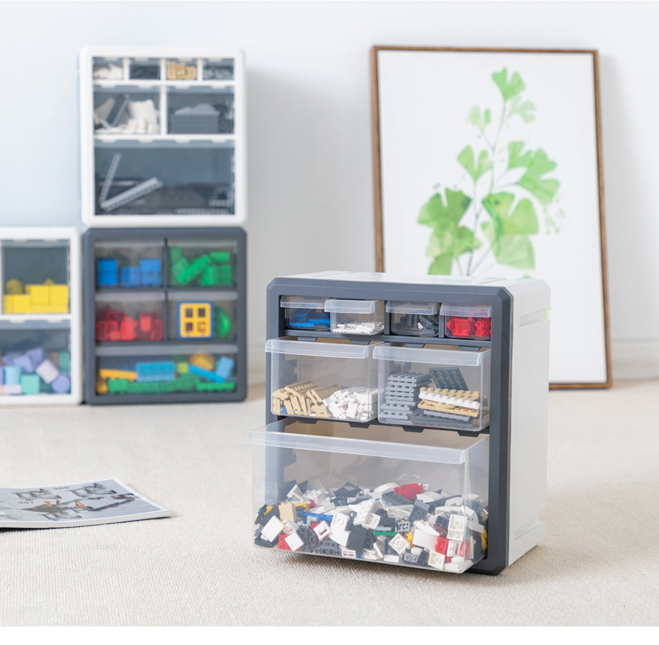 Building block drawer storage box