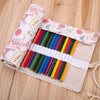 Canvas Pencil Wrap Roll Up Pencil Case For Coloring Pencil