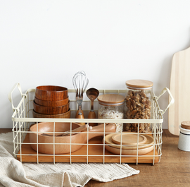 Japanese-style home wrought iron storage box Grocery storage basket wrought iron debris storage storage basket