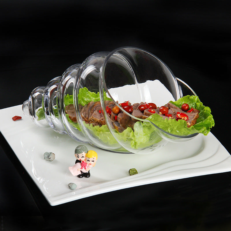 Creative Snail-Shaped Transparent Glass Artistic Conception Tableware Hotel Catering Gourmet Utensils Cold Dishes Tableware