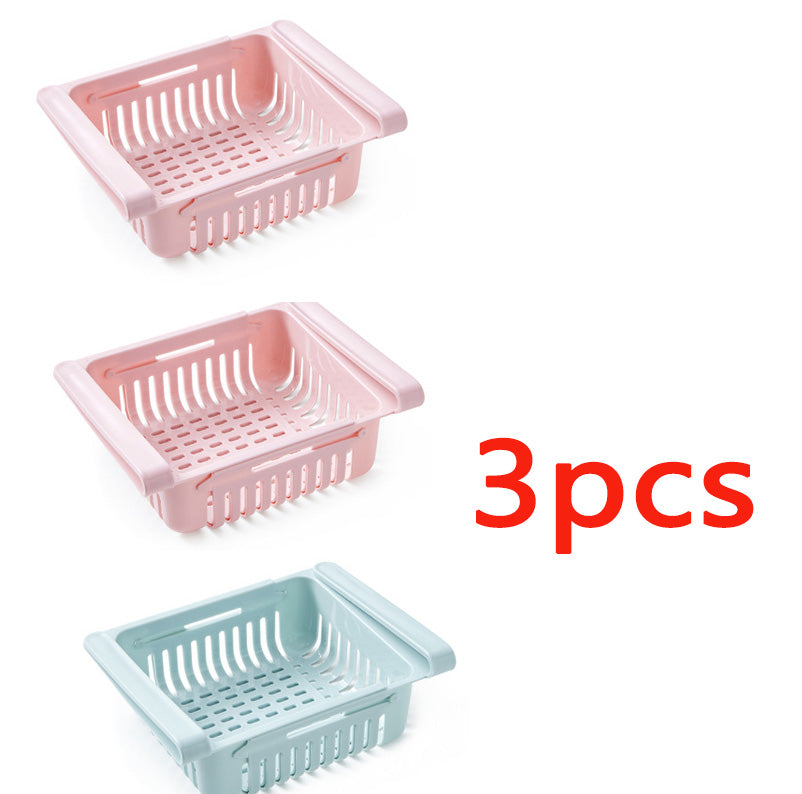 Refrigerator Storage Basket Stretchable Multifunction Kitchen Refrigerator Storage Box