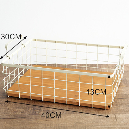 Japanese-style home wrought iron storage box Grocery storage basket wrought iron debris storage storage basket