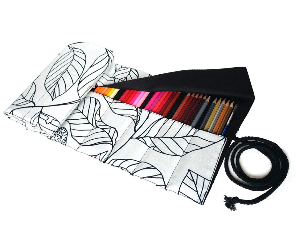 Canvas Pencil Wrap Roll Up Pencil Case For Coloring Pencil