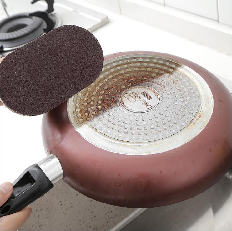 Nano Diamond Emery Sponge with Handle Kitchen Decontamination Cleaning Brush Bowl Wash Pot Brush