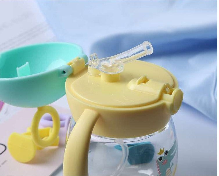 499 spring and summer TRITAN material infant high-end cup antenna baby straw cup learn to drink cup anti-fall