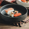 Ceramic Hammered Sushi Deep Plate Fruit Bowl