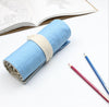 Canvas Pencil Wrap Roll Up Pencil Case For Coloring Pencil