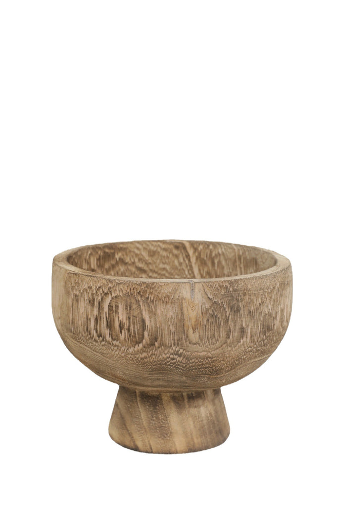 Gourmet Solid Wood High Foot Basin Handmade Fruit Wood Carbonization Plate