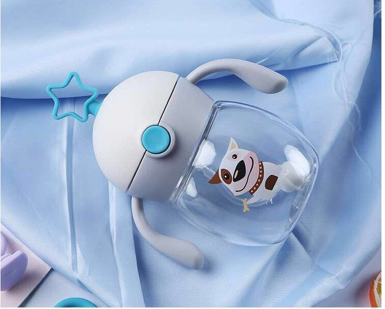 499 spring and summer TRITAN material infant high-end cup antenna baby straw cup learn to drink cup anti-fall